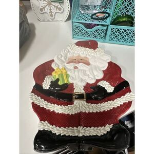 Fitz & Floyd® Essentials "Gifts From Santa" 9" Canape Plate ~‎ VGUC